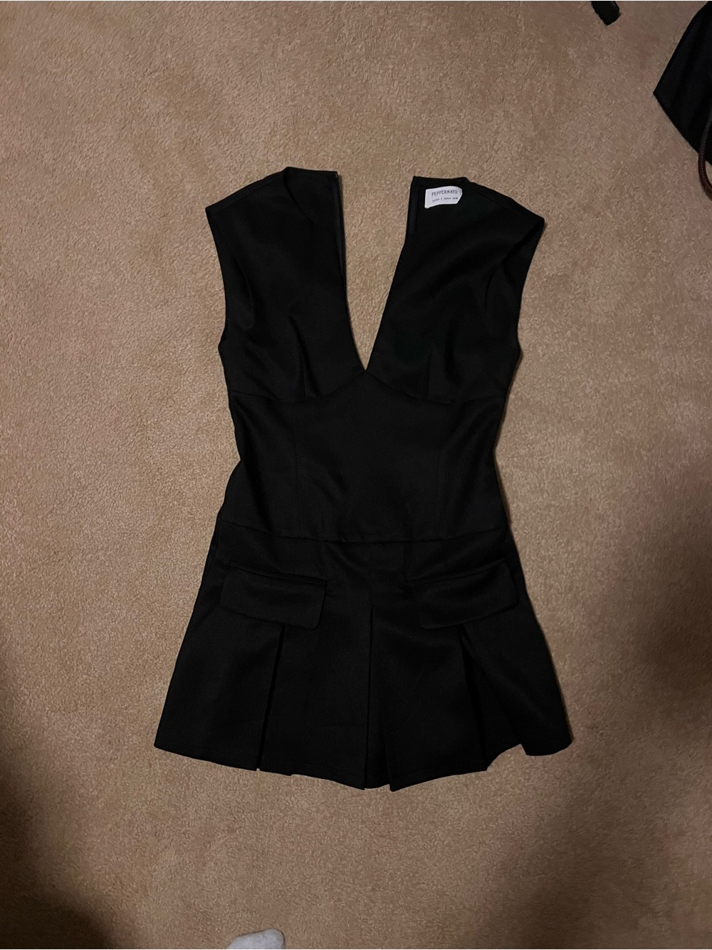 Peppermayo Black Mini Dress with V-Neck